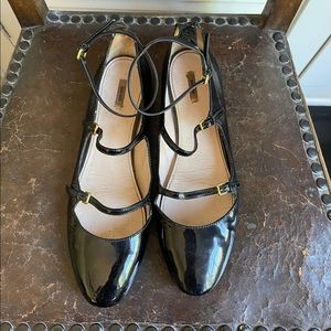 MIU MIU black patent leather ballet flats